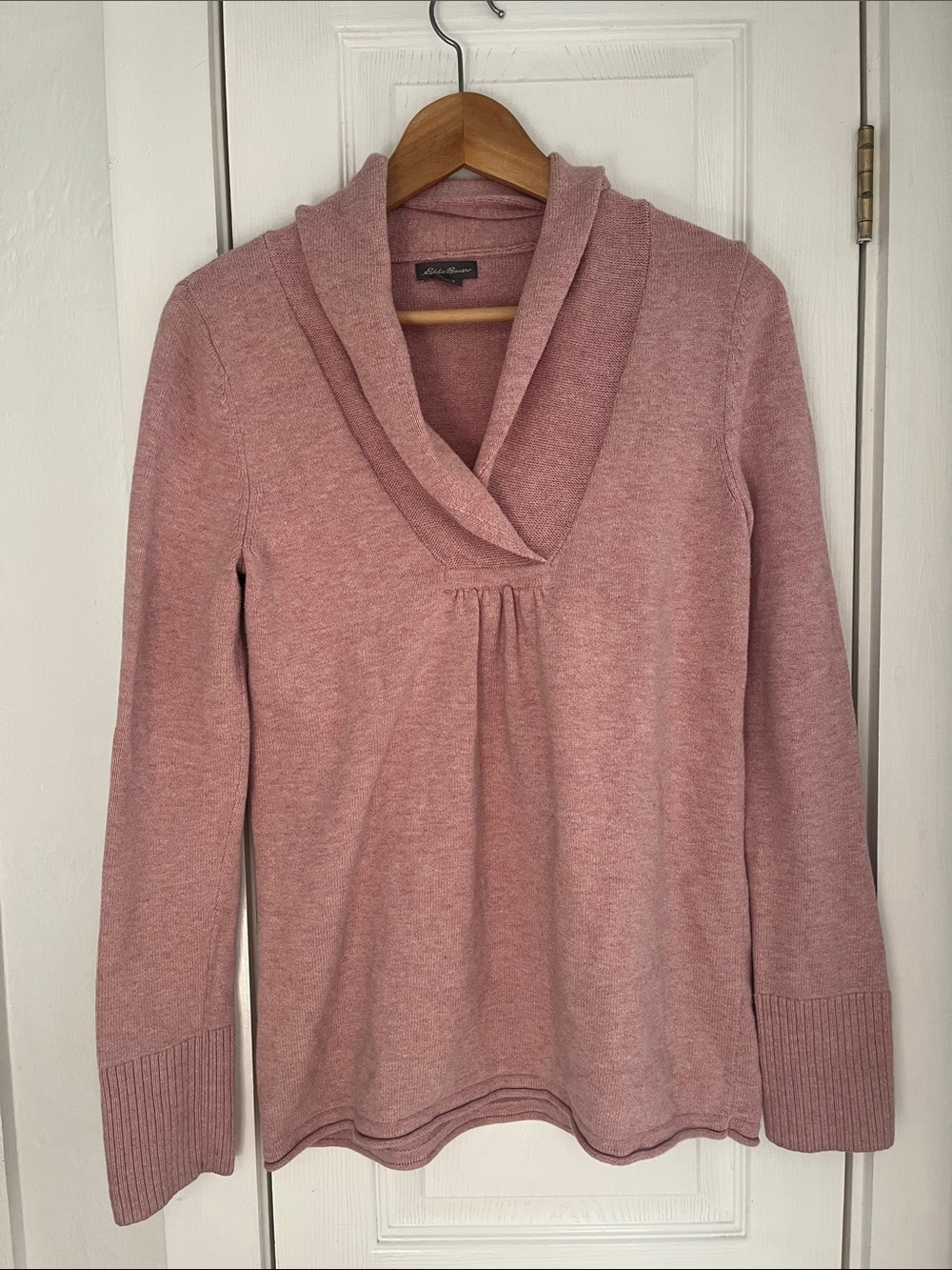 Eddie Bauer Dusty Rose Cowl-Neck Sweater
